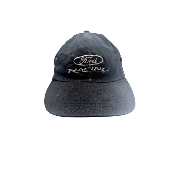 Ford Racing Black Adjustable Baseball Cap Embroidered Logo Cotton Adult Unisex S - Picture 2 of 8